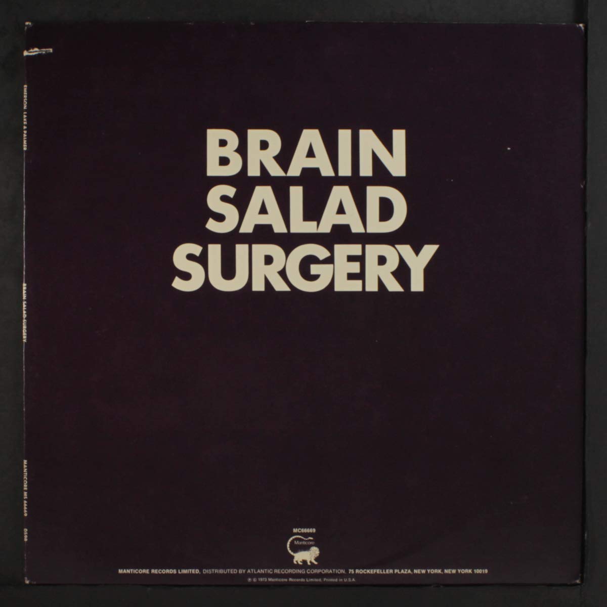 BRAIN SALAD SURGERY (K53501) UKオリジナル Emerson, Lake & Palmer – Brain Salad Surgery – Vinyl